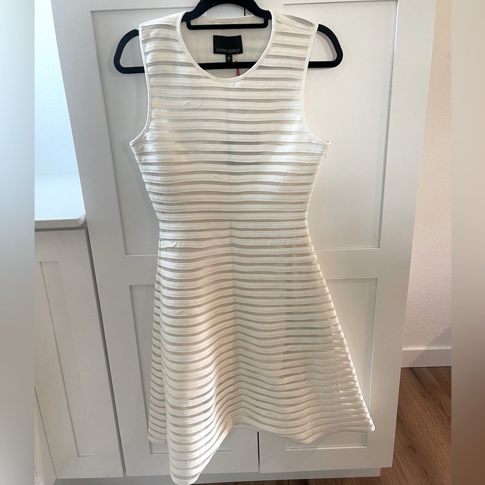 NWT Cynthia Rowley Denim Mesh A-Line Dress